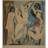 Pablo Picasso, Les Demoiselles d'Avignon, Color Lithograph