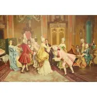 S. Macart, Untitled, Oil On Canvas Genre Scene