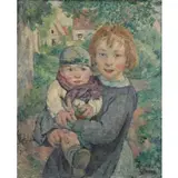 Gustave Pierre, Mother and Child, Oil on canvas