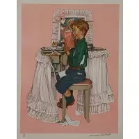Secrets by Norman Rockwell, Color Lithograph, sold Jun 2020