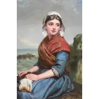 James Clarke Hook, Portrait of Lady, Oil on Canvas