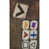 József Bartl, Abstract Composition, Oil on Wood