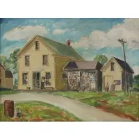 Paul A Benjamin, Country Store, Oil on Canvas