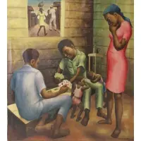 Nesly Exume, Untitled, Oil On Canvas Card Players