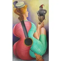 Alexander Kruse, Guitarina, Oil On Canvas "Guitarina"