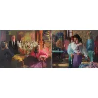 Joseph Peller, Untitled, Pair of Oils on Canvas