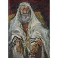 Jonah Kinigstein, Portrait of a Rabbi, Oil on Canvas