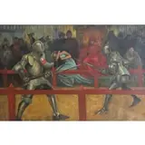 John Roddam Spencer Stanhope, Medieval Combat Scene, Oil on canvas