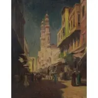 Károly Cserna, Orientalist Scene, Oil on Canvas