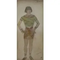 Salome by Léon Bakst, Watercolor with graphite and gold, sold Mar 2020