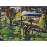 Adomas Galdikas, Landscape, Gouache