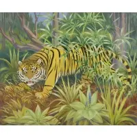 Charles Baskerville, Tiger, Oil on Canvas