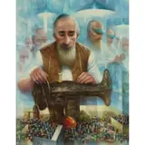 George Russin, The Tailor in His Shop, Oil on board