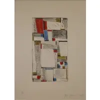 Fritz Glarner, Color Drawing for Relational Painting, 1963, Color Lithograph