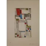 Fritz Glarner, Color Drawing for Relational Painting, 1963, Color Lithograph
