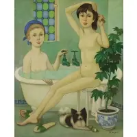 Philippe Noyer, Two Bathers, Oil on canvas