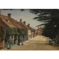 Frederick Hamilton Jackson, Village Scene, Watercolor
