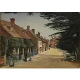Frederick Hamilton Jackson, Village Scene, Watercolor