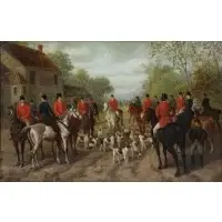 Hunt Scene by Edward Benjamin Herberte, Oil on Canvas, sold Feb 2020
