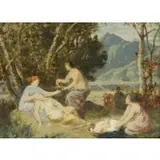 Alfred Paul de Curzon, The Birth of Homer, Oil on Canvas