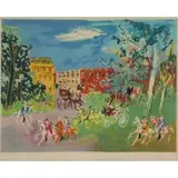 Jean Dufy, Bois du Bologne, c. 1950, Color lithograph