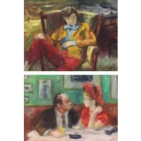 Girl Resting by Robert Philipp, 2 Oil Paintings, sold Feb 2020