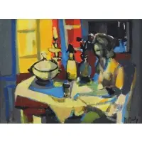 Figure at Table by Marcel Mouly, Oil on Canvas, sold Feb 2020