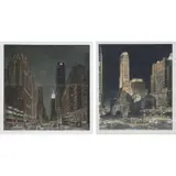 Frederick Mershimer, 34th Street, Pair of Mezzotints