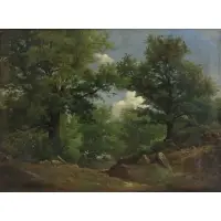 Léon-Victor Dupré, Landscape, Oil on Canvas