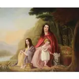 Augustus Egg, Mother and Children, Oil on canvas laid to board