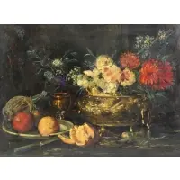 Antoine Vollon, Floral Still Life, Oil on Canvas