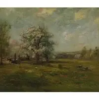 Landscape by Edward Gay, Oil on Canvas, sold Jan 2020