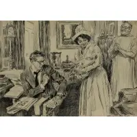 James Montgomery Flagg, Doctor's Office, Pen and ink on paper