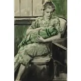 James Montgomery Flagg, Mother with Infant, Watercolor