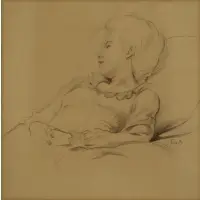 Reclining Woman by Joseph Floch, Charcoal, sold Jan 2020