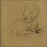 Joseph Floch, Reclining Woman, Charcoal