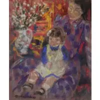 Emilio Grau Sala, Mother and Child, Pastel