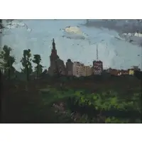 Joseph Solman, Central Park, Looking East, Gouache