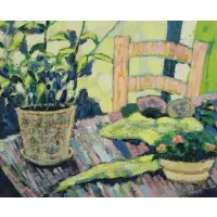 Gilmour, Still Life with Chair, Oil on Canvas