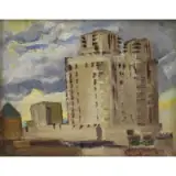 Mount Vernon, NY Electric Building by Hayley Lever, Oil On Board, sold Dec 2019