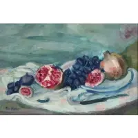 Max Band, Still Life with Fruit, Oil on Canvas