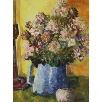 Max Kuehne, Floral Still Life, Oil on Board
