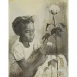 Ernest Crichlow, Portrait of a Girl, Oil on Paper