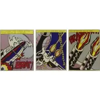 Roy Lichtenstein, As I Opened Fire, Triptych of Three Offset Lithographs