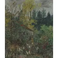 Oscar Saccorotti, Rural Landscape, Oil on Canvas