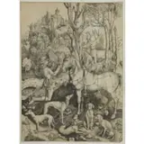 Albrecht Durer, St. Eustace, Engraving