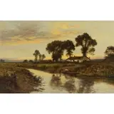 Daniel Sherrin, English Landscape, Oil on Canvas