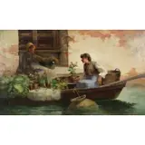 J. Charles Arter, Venetian Scene, Oil on Canvas