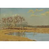 Whitney Hubbard, Landscape, Oil on Board