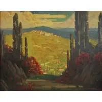 Randolph Coates, Italian Landscape, Oil on Canvas